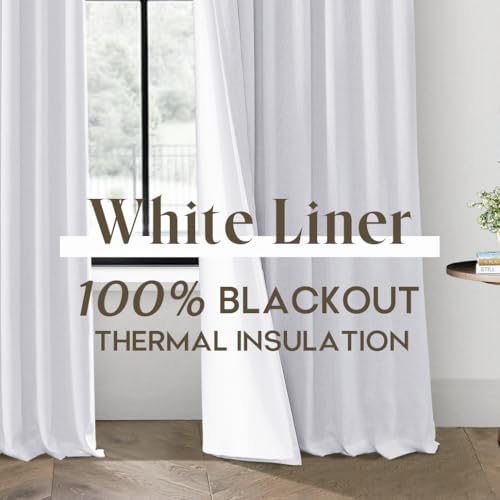 PANELSBURG Greyish White Blackout Curtains 63 Inch Length, Modern Polished Linen Textured Drapes, Thermal Insulated Room Darkening Window Curtain for Bedroom Living Room - color: Greyish White, size: 52"W x 63"L (Pack of 2)