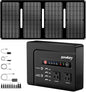 powkey 200W Portable Power Bank with Solar Panel 40W, 146Wh Power Bank with AC Outlet, High Eifficiency Waterproof Solar Panel Kit with Battery Bank for Outdoor Camping Home Backup - color: Black Grey