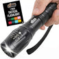 GORILLA GRIP Powerful LED Tactical Flashlight, 750 FT High Lumens 5 Adjustable Modes, Water Resistant, Ultra Bright Zoom Flashlights, Small Mini Flash Light, Camping, Night Dog Walking, Black - color: Black
