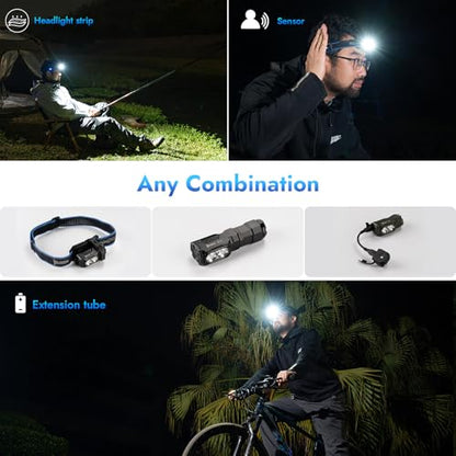 WUBEN E7 1800 Lumen Rechargeable Mini Flashlight with Magnet - Super Bright 6 Modes EDC Flashlight, Typ-C Rechargeable LED; IP68 Pocket Flashlight for Headlamp Use, Rescue, Camping - color: Black LBG