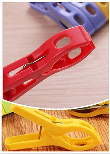 Small Plastic Laundry Clothespins Wide Open Drying Rack Clothes Pins Blanket Sheets Towel Clips Clothing Clamps 24 Pack - color: 2.7inch Plastic Clothespins 24pcs