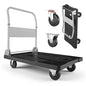 VEVOR Foldable Push Cart Dolly, 660 lbs Capacity, Folding Platform Truck with Swivel Wheels, Moving Platform Hand Truck Flatbed Cart, Space Saving Push Handle, for Easy Storage, 35.2 x 23.4 x 33.5 in - size: 35.2 x 23.4 x 33.5 in/ 895 x 595 x 850 mm