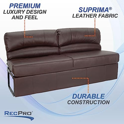 RecPro Charles RV Jackknife Sofa | Love Seat | Sleeper Sofa | Length Options 62", 68", 72" (68 Inch, Mahogany) - color: Mahogany, size: 68 Inch
