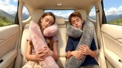 Car Travel Pillow, car Pillow for Kids and Adults, Ergonomic Travel Pillow Providing Neck and Body Support, a Sleep aid, Children's Travel Pillow -Pink - color: Pink
