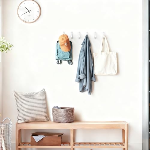 15-Pack White Metal Wall Hooks, Heavy Duty Screw-in Coat Hooks Wall Mounted for Hanging Towel, Clothing, Robe, Single Hooks for Bathroom, Entryway, Garage Organization - color: 15PCS Wide White hook