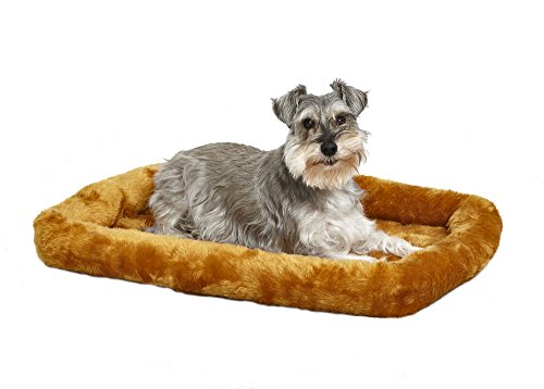 MidWest Homes for Pets QuietTime Dog Bed - Cinnamon Faux Fur Bolster, Ultra-Soft and Machine Washable, Fits 30-Inch Crates and Carriers, for Medium Breed Dogs - color: Cinnamon, size: 30 Inch