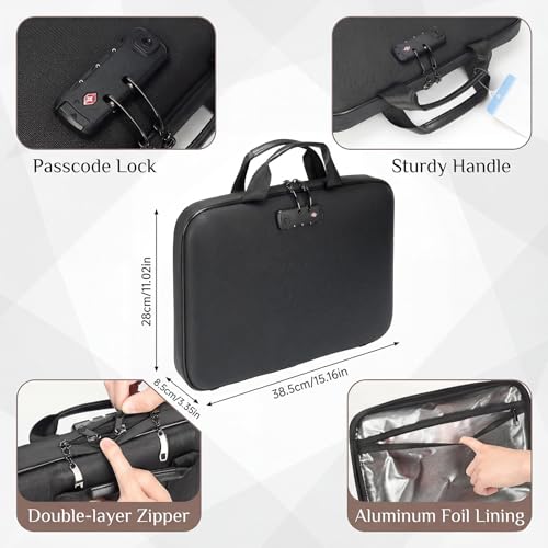 Calenzana Fireproof Document Boxes with TSA Lock, Upgraded 16 Pockets Fireproof＆Water Resistant File Organizer, Hard-Shell Safe Box for Important Certificates, Passport, Laptop - style: File Box