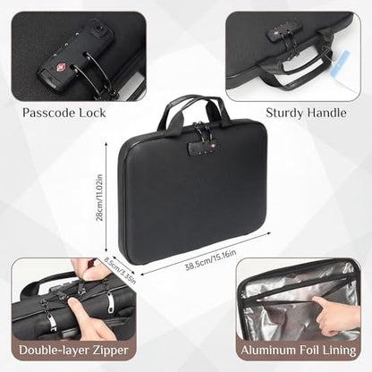 Calenzana Fireproof Document Boxes with TSA Lock, Upgraded 16 Pockets Fireproof＆Water Resistant File Organizer, Hard-Shell Safe Box for Important Certificates, Passport, Laptop - style: File Box