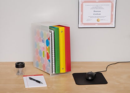 IRIS USA Medium Portable Desktop File Box with Open Top, Side Handles, Hanging File Folders, Tabs & Inserts, Letter Size, For Magazines Newspapers Mail Books Notebooks Binder Homework, Clear - size: 1 - Pack, style: Open Top Bin (M - Clear)