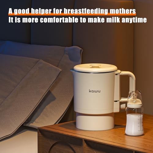 Kawu Collapsible Electric Kettle, 0.9 Qt Portable Hot Water Kettle, 600W | Travel Water Boiler with Stainless Steel Inner, 2 Heating Modes, Small Electric Tea Kettle for Camping Home Office