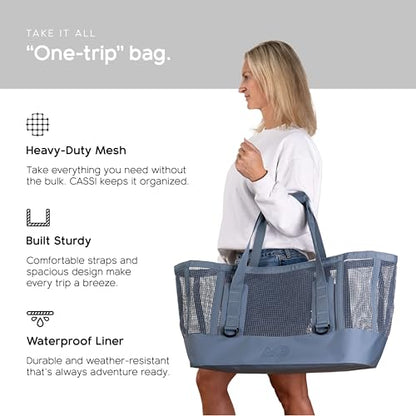 MISSION Boat Gear CASSI Heavy-Duty Outdoor Tote and Waterproof Marine-Grade Mesh Boat Bags - color: Steel Blue, size: 70 Liter