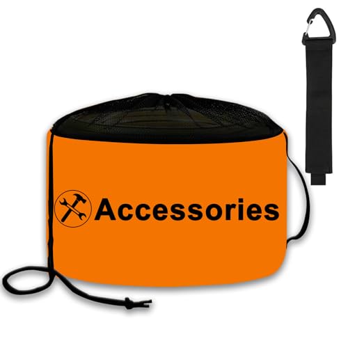 1-Pack Orange RV Sewer Hose Storage Bags with Drawstring Mesh Top for RV Storage And Organization, Waterproof Accessories Bag for Garden Fresh Water Hoses Electrical Cords Camper Tools - color: Orange