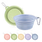 Collapsible Dog Bowls 2-Pack, Portable Travel Dog Bowl with Carabiner, Food-Grade Silicone Pet Bowl for Hiking, Walking (Macaron Blue and Green) - color: 12 OZ Macaron Blue and Green
