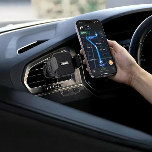 [2026 Upgraded Military-Grade Car Phone Holder Mount — Ultra-Stable Clamp Grip, 3-in-1 Dashboard/Windshield/Air Vent, One-Button Release — Heavy Duty Universal for iPhone & All Smartphones