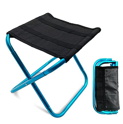 Portable Mini Folding Stool, Small Camping Stool Mortable Stool Can Hold Up to 150 Lbs - color: Mini-blue