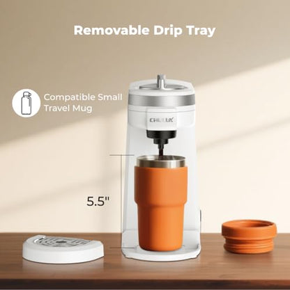 CHULUX Mini Coffee Maker for K Capsule, Single Serve Coffee Maker for One Cup Americano, Lightweight Pod Coffee Machine, Pearl White - color: White