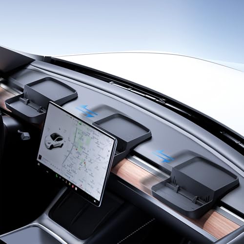 Dashboard Organizer Tray for Tesla Model 3 2017-2023 and Model Y 2020-2024 Accessories Silicone Behind Screen Storage Box Non-Slip Sunglass Phone Tissue Card Holder Tesla Console Insert