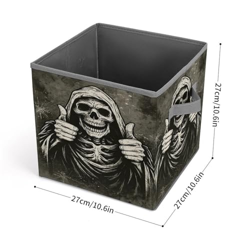 Skull Thumbs Up Foldable Storage Box with Handle Organizer Containers for Home Office Clothes Office Supplies - color: style-4-1