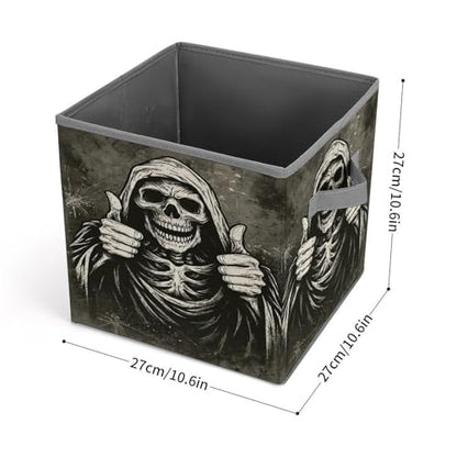 Skull Thumbs Up Foldable Storage Box with Handle Organizer Containers for Home Office Clothes Office Supplies - color: style-4-1