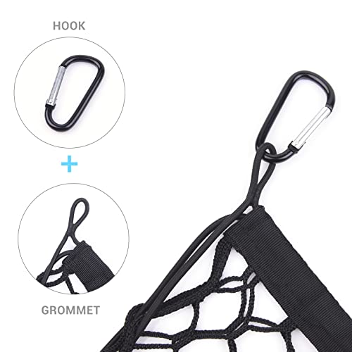 MICTUNING Truck Bed Cargo Net, 49"x15.2" Stretch to 60" Elastic Pickup Cargo Net with 4 Metal Carabiners, Compatible with 2013-2022 Chevy Silverado & 2015-2024 Ford F150 F250 Truck - size: 49x15.2Inch for Pickup