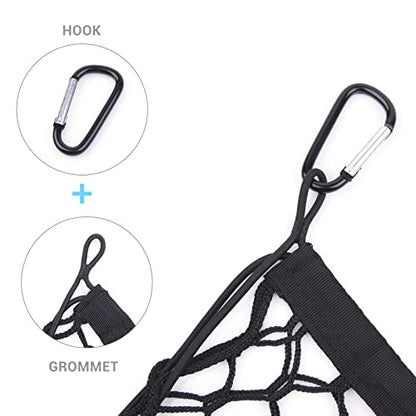 MICTUNING Truck Bed Cargo Net, 49"x15.2" Stretch to 60" Elastic Pickup Cargo Net with 4 Metal Carabiners, Compatible with 2013-2022 Chevy Silverado & 2015-2024 Ford F150 F250 Truck - size: 49x15.2Inch for Pickup