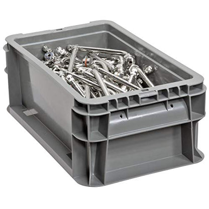 Buckhorn SW120705F101000 Plastic Straight Wall Storage Container Tote, (12-Inch x 7-Inch x 5-Inch), Light Gray - size: 12" x 7" x 5"