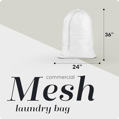 Handy Laundry Mesh Laundry Bag, Extra Large 24" x 36" – Heavy Duty, Machine Washable, Secure Drawstring Closure, Durable Mesh for Delicates, Travel, College Dorm, Storage, White - color: White