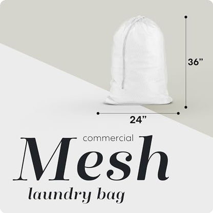 Handy Laundry Mesh Laundry Bag, Extra Large 24" x 36" – Heavy Duty, Machine Washable, Secure Drawstring Closure, Durable Mesh for Delicates, Travel, College Dorm, Storage, White - color: White
