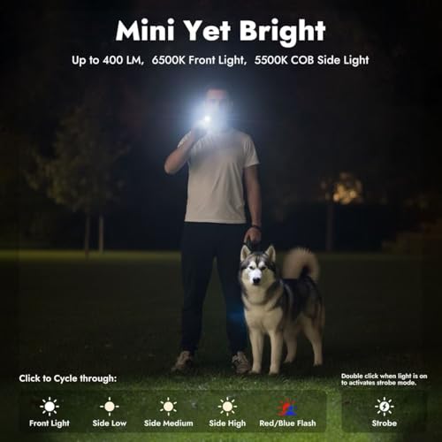 WARSUN T7 Flat Rechargeable Flashlight, Slim Pocket LED EDC Light with Clip and Magnetic Base, Small Thin Handheld Flashlight for Night Walking, Emergency, Car Repair, USB C Charging - color: Black-1Pcs