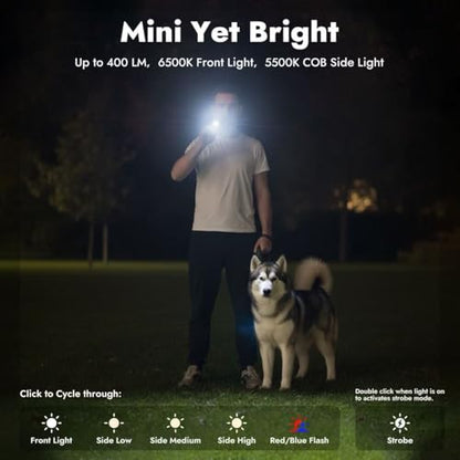 WARSUN T7 Flat Rechargeable Flashlight, Slim Pocket LED EDC Light with Clip and Magnetic Base, Small Thin Handheld Flashlight for Night Walking, Emergency, Car Repair, USB C Charging - color: Black-1Pcs