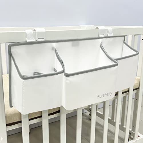 Hanging Baby Diaper Caddy, 3-in-1 Diaper Caddy Organizer Holder For Baby Crib, Nursery Organization Diaper Stacker Storage For Crib, Changing Table, Car, Wall-White - color: White, size: Standard-regular