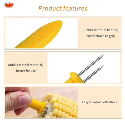 20 Pcs Stainless Steel Corn on the Cob holders, BBQ Corn on a Skewer, Corn on the Grill