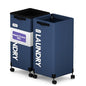 Caroeas Next-Gen 105L Matel Frame Laundry Basket with wheels, Heavy Duty Tall Rolling Laundry Hamper with Removable Wash Bag, Collapsible Freestanding Clothes Hamper (105L,Navy Blue,2Pack) - color: Navy Blue - 2 Pack