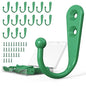 15 Pcs Black Wall Mounted Coat Hooks, Hanger Hook with 30 Pieces Screws for Towel, Key, Robe, Scarf, Bag, Cap, Coffee Cup, Mugs（Green） - color: 15PCS Mint Green Hooks