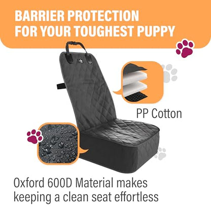 Active Pets Dog Car Seat Cover, Waterproof Front Seat Protector for SUV Truck Sedan, Pet Safety Travel Comfort System with Universal Fit, Grey - color: Grey