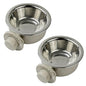 2Pcs Pets Lightweight Stainless Steel Bowl,Removable Stainless Steel Pet Hanging Food Water Feeder Bowl for Puppy Dog Cat Rabbit Ferret Bird Gunea Pigs (Small) - size: Small