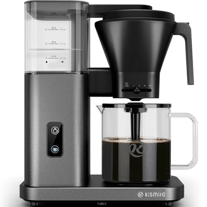 Kismile SCA-Certified 8 Cup Drip Coffee Maker, Pour Over Coffee Machine with 3s Instant Heat 197–205℉, Adjustable Flow Control, Removable Water Tank, Deep Cold Brew & 40 Min Keep Warm (Light Grey) - color: Light Grey