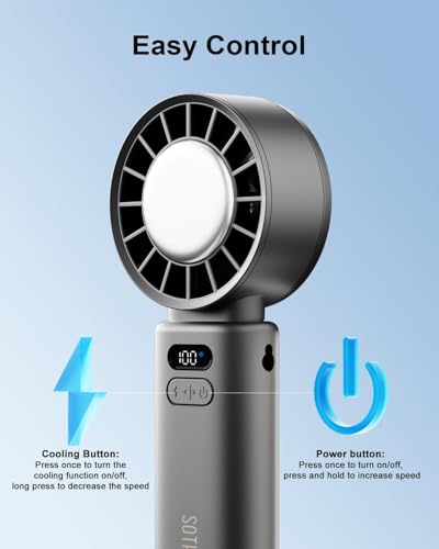 Portable Handheld Turbo Fan with Ice Cooling Plate, 100 Speeds, 5000mAh 19H Runtime, 120° Foldable Rechargeable Mini Personal Fan, 3-in-1 Handheld Desk Neck Fan for Hiking, Camping, Travel, Outdoor - size: 5000mAh Cooling Fan