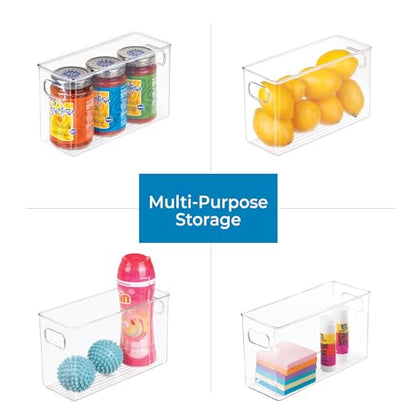 iDesign Slim Clear Plastic Storage Bin, Tall Narrow | Organizer, For Kitchen, Fridge, Freezer, or Pantry - style: Pack of 1