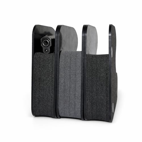 XARVO Magnetic Pistol Rack for Gun Safe, Modular Handgun Holder Organizer, Soft Foam Scratch-Free Storage Expandable Fits Most Pistols Revolvers Slots Shelf Accessory Firearm