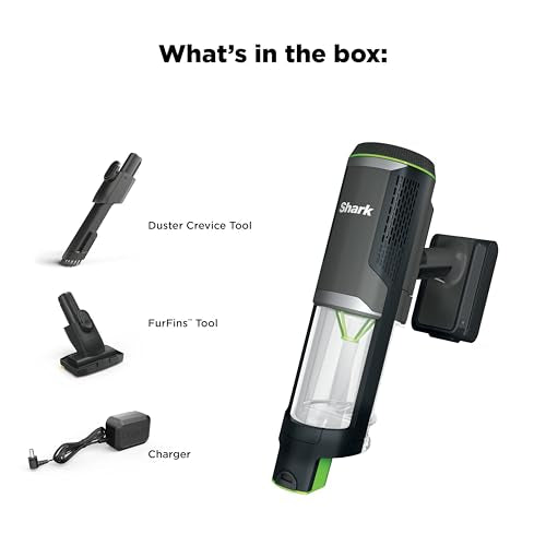 Shark PowerBoost Cordless 2-in-1 Car/Home Handheld PowerVac, Powerful Suction, 40 Minute Runtime, Portable, 3 Cleaning Modes, LED Screen, Furfins Tool, Duster Crevice Tool, Charcoal, BH102 - style: PowerBoost