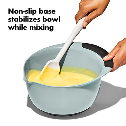 OXO Good Grips 3-Piece Plastic Mixing Bowl Set - Cadet Blue, Tower Gray, Jade, Small, Medium, Large - color: Cadet Blue/Tower Gray/Jade, size: Small, Medium, Large
