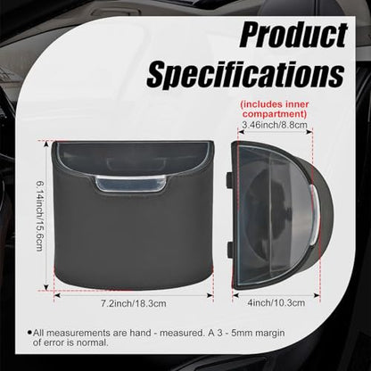 Leakproof Car Trash Can with Removable Liner Garbage Can, Mini Car Trash Bin Multipurpose for Vehicle, SUV and Truck - color: Black with Removable Liner