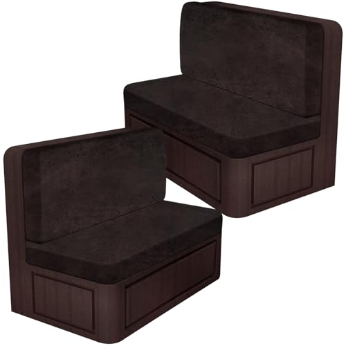 ANARACHON Leather Look RV Dinette Cushion Covers, Stretch Camper Cushion Slipcovers for Travel Trailer Couch RV Booth Seat(2 Backrest Cover & 2 Bench Cover,07 Chocolate) - color: Chocolate Brown, size: 2 Sets