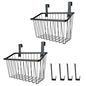 LeleCAT Grid Storage Baskets with Hooks, Over Cabinet Door Organizer, Wire Basket Hanging Storage Organizer, Kitchen Bathroom Organizer (Black, Large) - size: Large