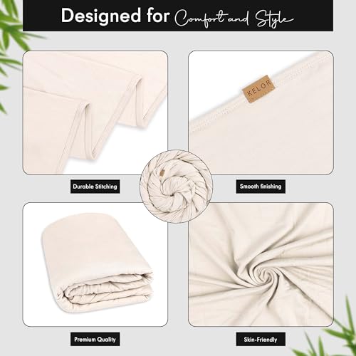 K E L O R Luxury Cooling Travel Blanket - Stretchy, Lightweight Soft & Breathable Shawl Wraps for Women - color: Fawn, size: Single-Sided