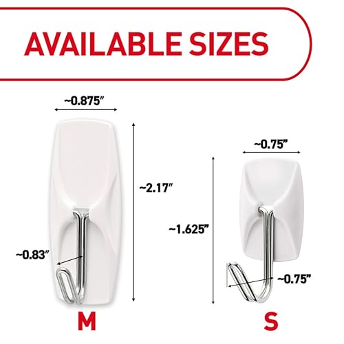 Command Small Wire Toggle Hooks, 4 Hooks and 5 Strips, Damage-Free Hanging Wall Hook with Adhesive, No Tools Required, Great for Home, Kitchen, and Office Organization, Holds up to 0.5 lb
