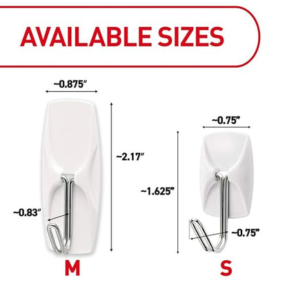 Command Small Wire Toggle Hooks, 4 Hooks and 5 Strips, Damage-Free Hanging Wall Hook with Adhesive, No Tools Required, Great for Home, Kitchen, and Office Organization, Holds up to 0.5 lb