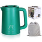 650ml Small Portable Travel Electric Kettle Little Hot Water Boiler | 6 Temperature Control,800W Dual Voltage 110-240V,304 Stainless Steel,12H Keep Warm