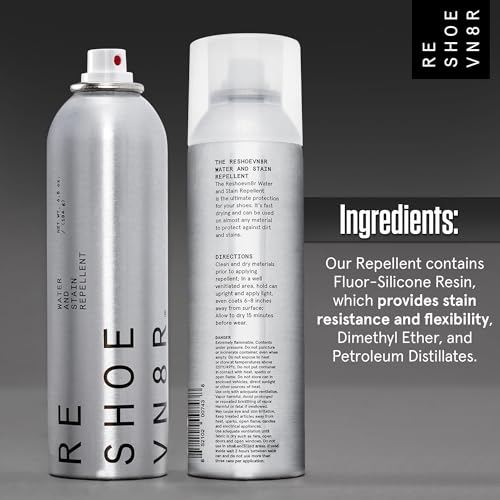 RESHOEVN8R Shoe Protector Spray - Rain and Stain - (6.5oz) - Waterproof Spray for Shoes, Quick-Drying, No Chemicals, Sneakers, Suede, Canvas, Light Leather, White Shoe - Long Lasting Protector